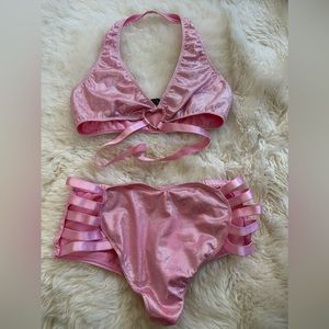Rave costume shiny pink